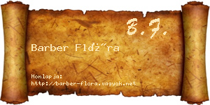 Barber Flóra névjegykártya